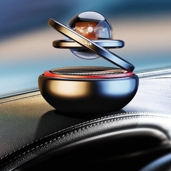 Interstellar Vast Solar Rotating Car Aromatherapy Ornaments, Color: Silver