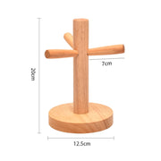 Small Rubber Wood Drawing Cup Frame Home Coffee Tea Cup Frame Drain Storage Shelf
