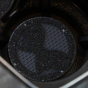 Car Multifunctional Anti-slip Coaster with Diamond Bow Crystal(Black)