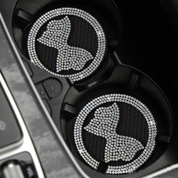 Car Multifunctional Anti-slip Coaster with Diamond Bow Crystal(Red)