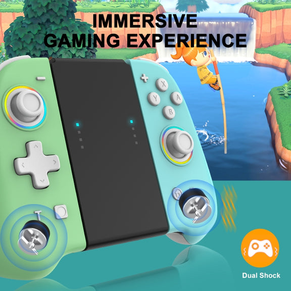 For Switch Joycon With Colorful Light Left And Right Handle(White Button)