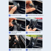 Car Air Outlet Rotatable Snap-on Base Mobile Phone Navigation Bracket(Black)