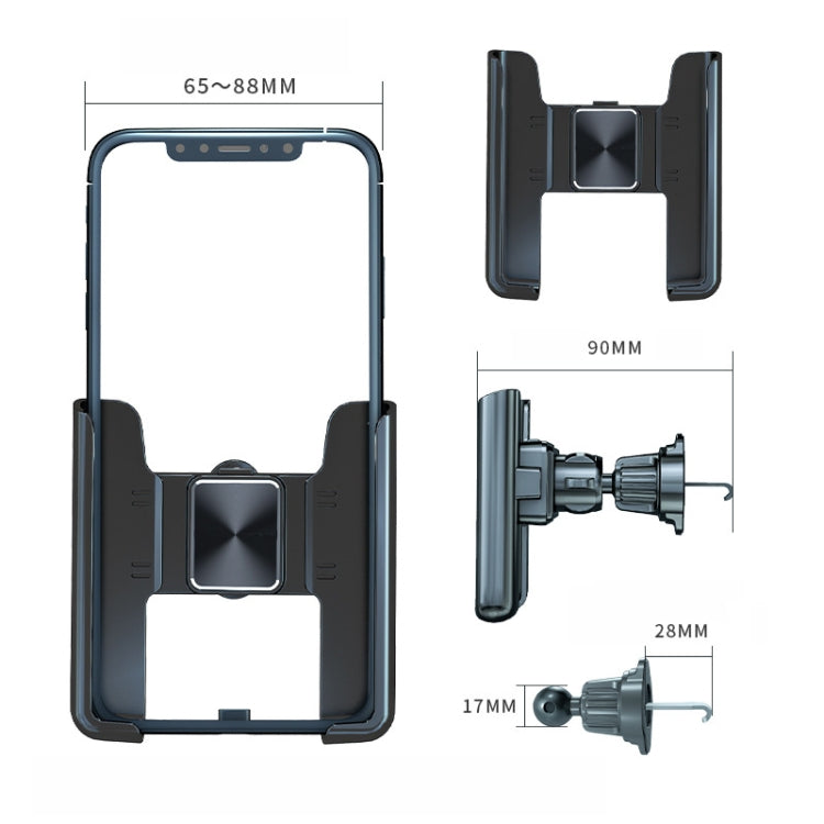 Car Air Outlet Rotatable Snap-on Base Mobile Phone Navigation Bracket(Black)
