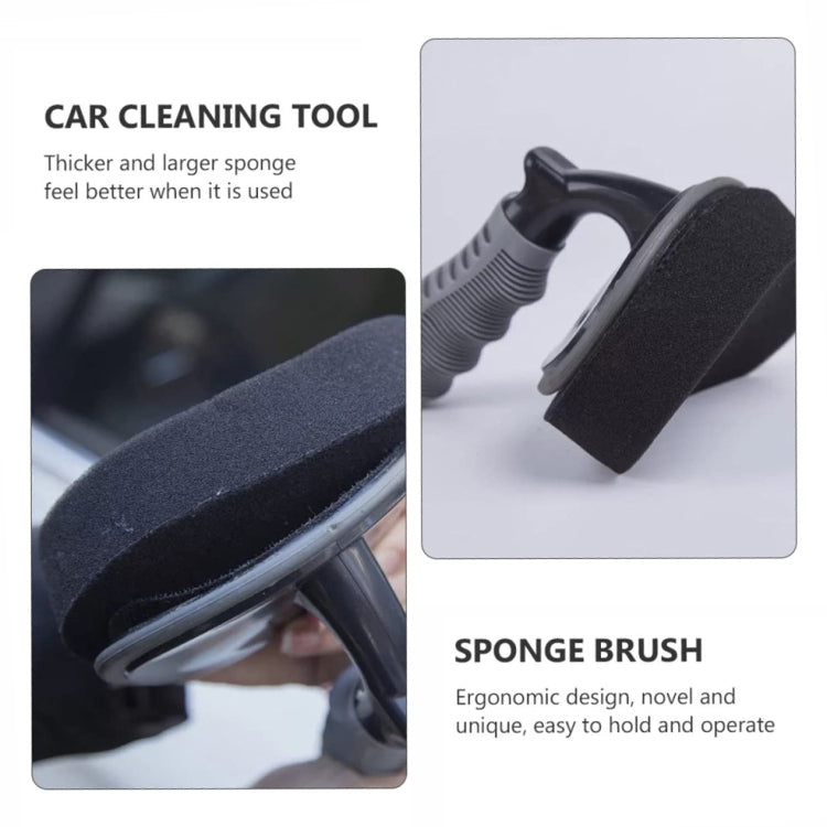 Durable Car Tire Waxing Curved Sponge Brush(Sponge+Handle)