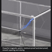 Stackable Transparent Storage Box Magnetic Suction Bookcase Handbag Display Rack, Style: Side Opening