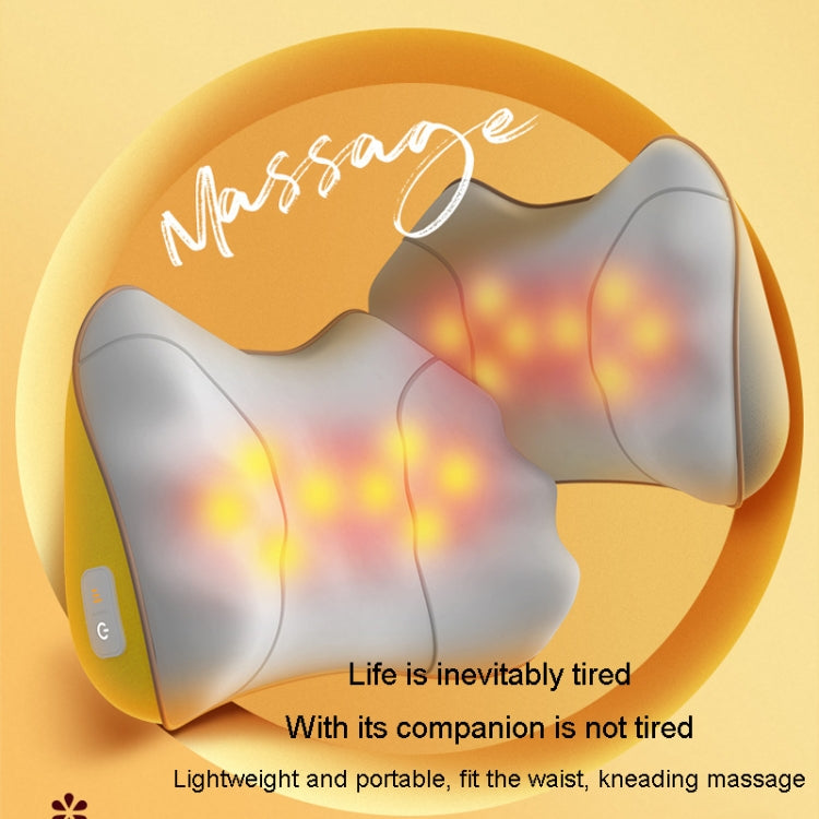 Waist And Back Massager Lumbar Vertebra Car Neck Massage Pillow, Specification: Charging Model Yellow