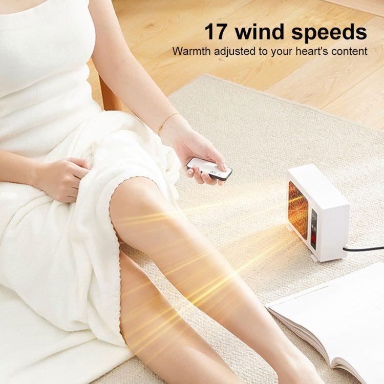 600W Desktop Electric Heater PTC Fast Heating Energy Saving Warm Fan With Remote Control(US Plug)