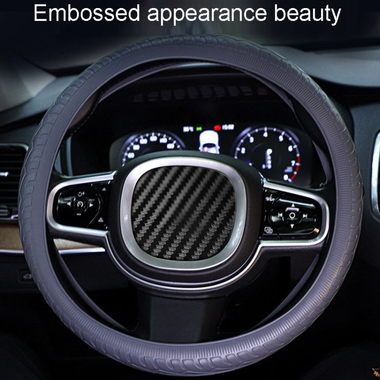 For 36cm-40cm Diameter Steering Wheel Car Silicone Protective Cover Wear Resistant Non-Slip Tire Pattern Driving Grip Sleeve(Gray)