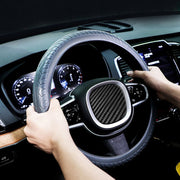 For 36cm-40cm Diameter Steering Wheel Car Silicone Protective Cover Wear Resistant Non-Slip Tire Pattern Driving Grip Sleeve(Gray)
