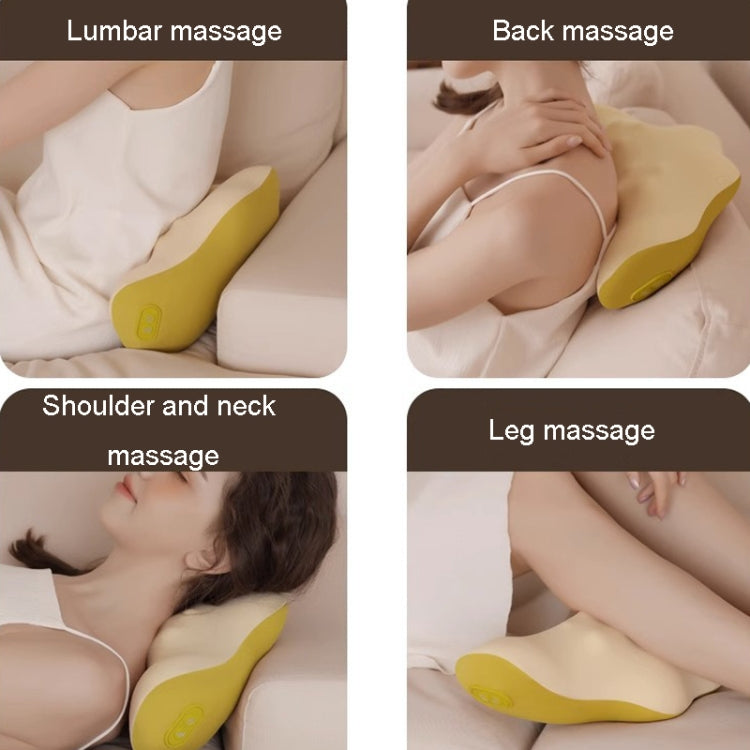 Multi-Function Lumbar Massager Car Cervical Hot Waist Massage Pillow, Specification: Charging Model Yellow
