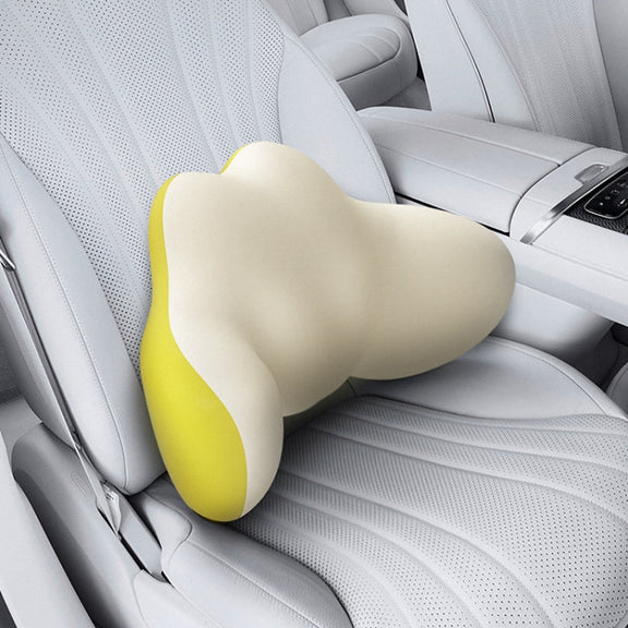 Multi-Function Lumbar Massager Car Cervical Hot Waist Massage Pillow, Specification: Charging Model Yellow