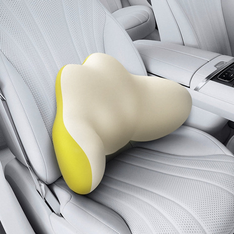 Multi-Function Lumbar Massager Car Cervical Hot Waist Massage Pillow, Specification: Plug-in Model Yellow