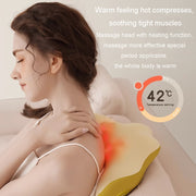 Multi-Function Lumbar Massager Car Cervical Hot Waist Massage Pillow, Specification: Charging Model Yellow