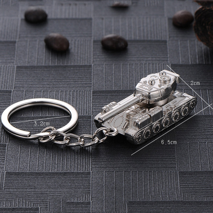 Men Car Pendant Personalized Tank World Model Keychain(Tank Silver)