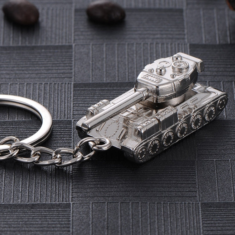 Men Car Pendant Personalized Tank World Model Keychain(Tank Silver)
