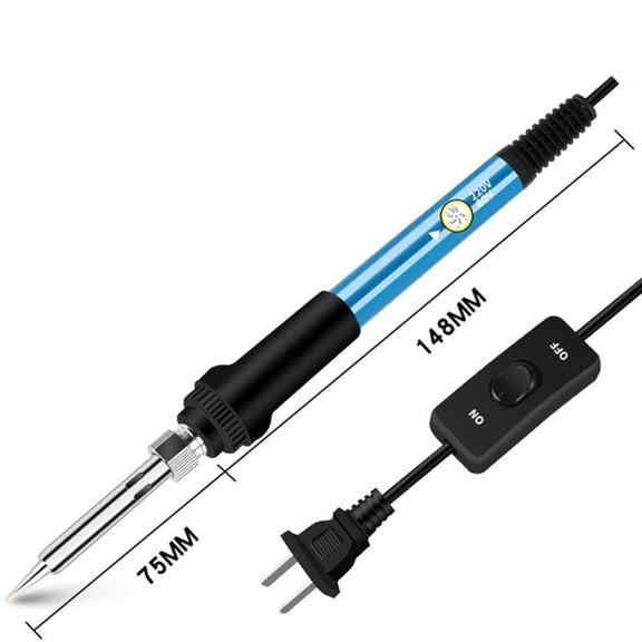19 in 1 60W Adjustable Temperature Soldering Iron Multimeter Tool Set, Color: Blue EU Plug