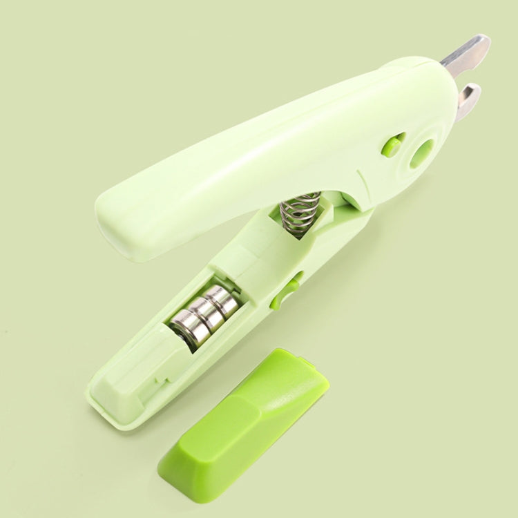 LED Pet Nail Clippers Dog and Cat Nail Clippers with Nail Polisher(Green)