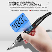 10pcs/ Set 80W Internal Heating Welding Digital Display Soldering Iron Temperature Adjustment Set, Model: Black EU Plug