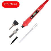 10pcs/ Set 80W Internal Heating Welding Digital Display Soldering Iron Temperature Adjustment Set, Model: Black EU Plug