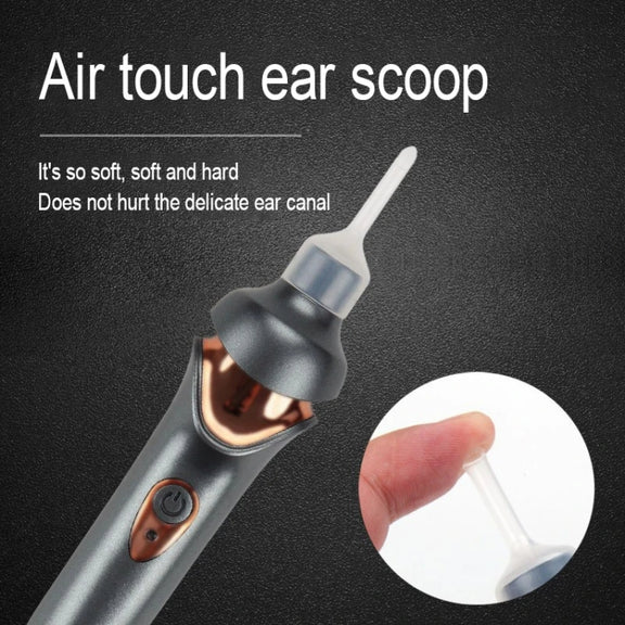 Luminous Upgraded LED Electric Ear Scoop Children Ear Cleaning Tool Set(Black Gray)