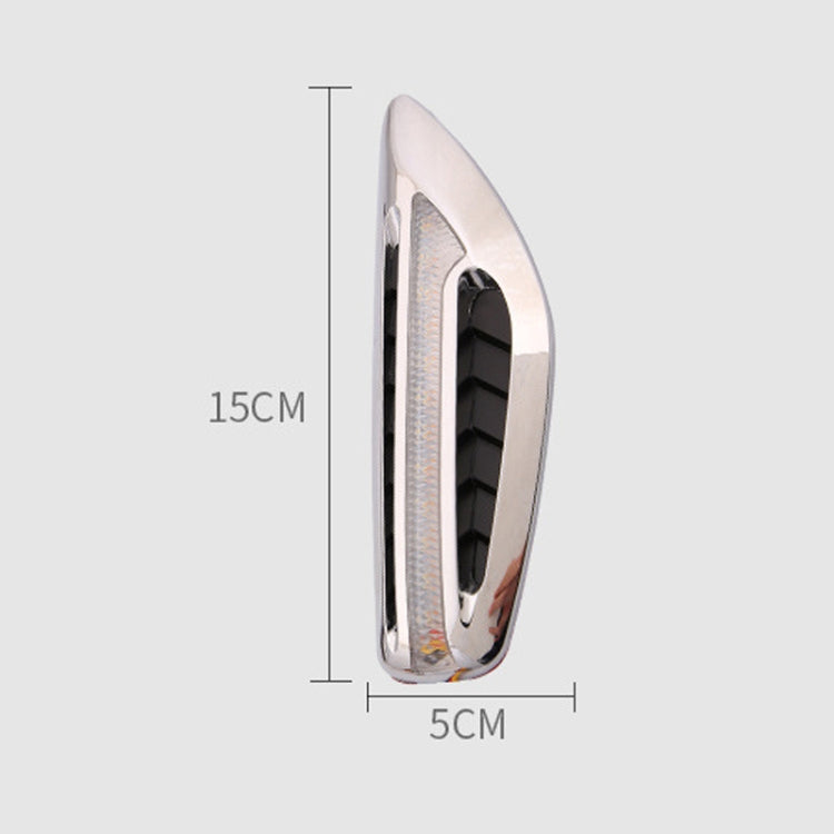 2pcs Car Fender Blade Dynamic Side Marker Lights 12V LED High Bright Daytime Running Lights(White)