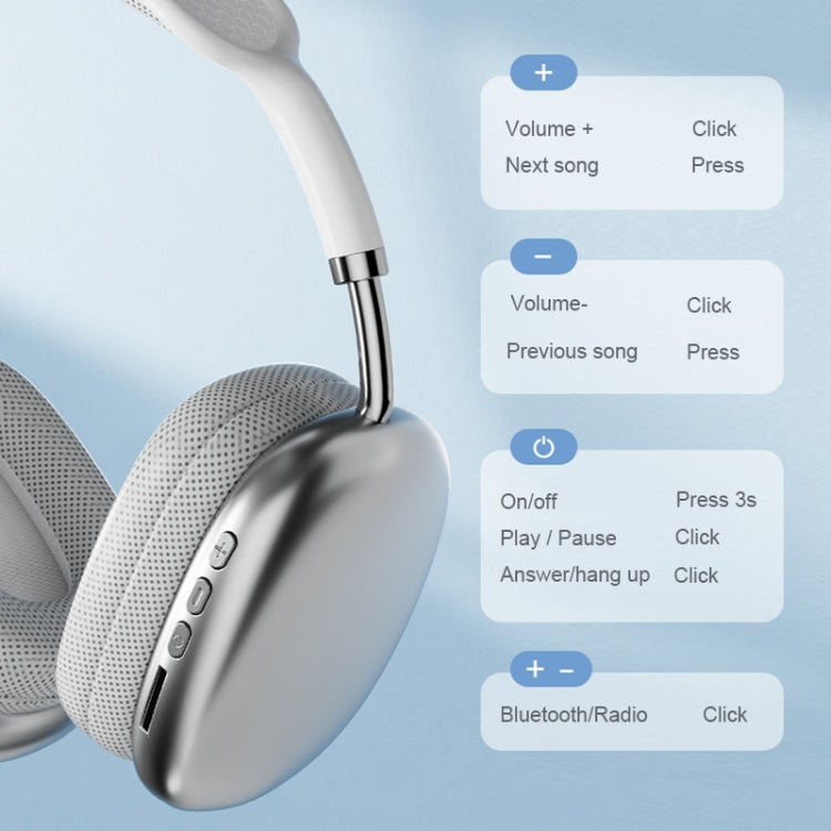 P9 Pro Max HiFi Sound Effect Noise Reduction Wireless Bluetooth Headset(Blue)