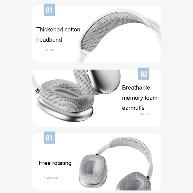 P9 Pro Max HiFi Sound Effect Noise Reduction Wireless Bluetooth Headset(Blue)