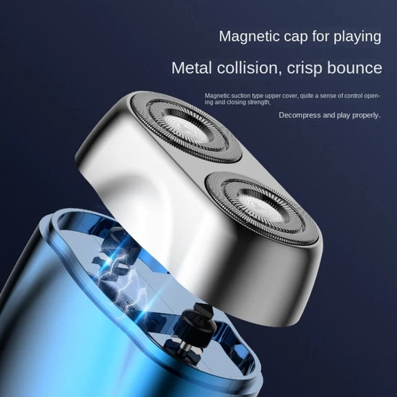 Double-head Mini Magnetic Shaver Portable Men Electric Shaver(Royal Blue)