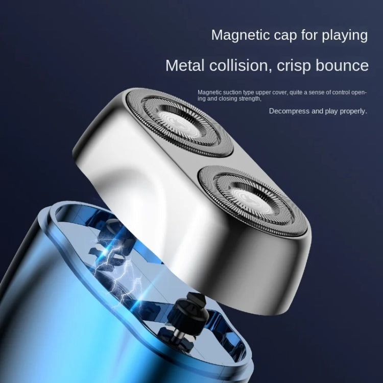 Double-head Mini Magnetic Shaver Portable Men Electric Shaver(Silver Black)