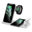 4-in-1 Foldable Desktop Mobile Phone Watch Earphones Wireless Charger(White) - Wireless Charger by PMC TechLife | Online Shopping South Africa | PMC TechLife | Buy Now Pay Later Mobicred