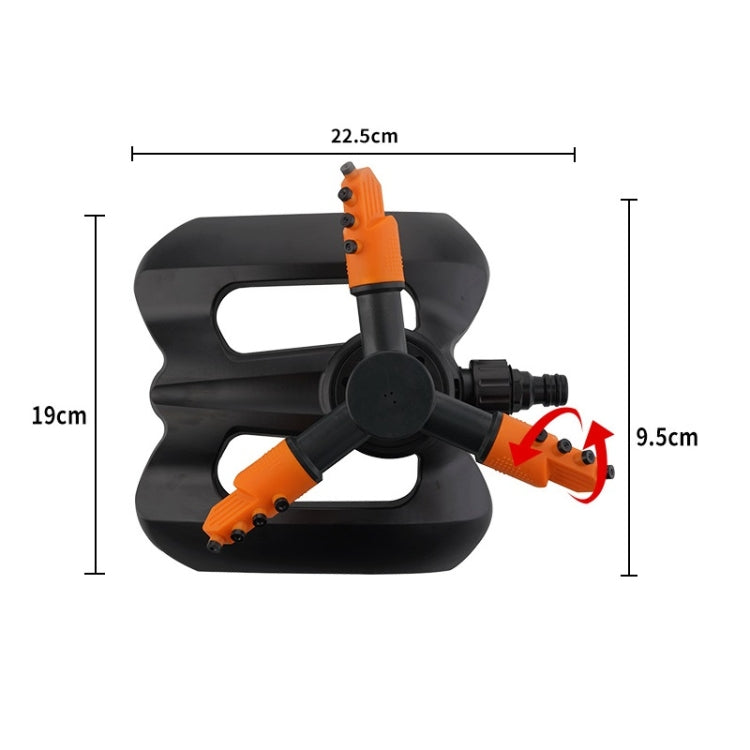 Three-prong Sprinkler Garden Lawn Rotating Sprinkler(Orange)