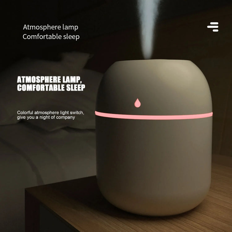 USB Plug-in Car Household Air Purification Water Drop Humidifier Large Capacity Sprayer(Pink)