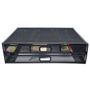 Computer Cooling Height Increase Stand Drawer Type Double Iron Desktop Storage Shelf(Black)