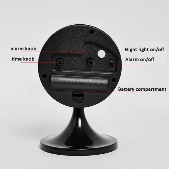Metal Retro Silent Table Alarm Clock Student Bedside Clock With Night Light(Green)