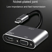 JINGHUA Z321 Multifunctional HUB Docking Station Converter, Interface: Type-C To HDMI+VGA