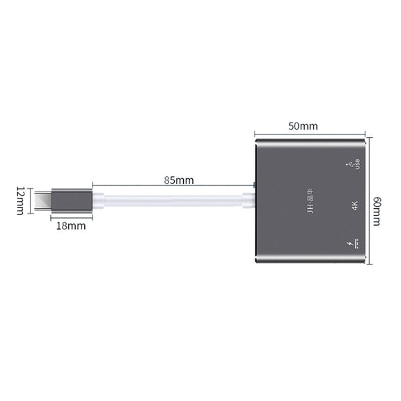 JINGHUA Z321 Multifunctional HUB Docking Station Converter, Interface: Type-C To HDMI+PD+USB