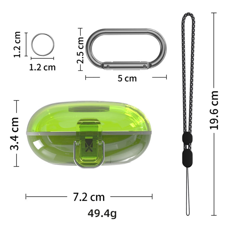 For Beats Fit Pro Transparent PC Hard Shell Earphone Protective Case with Lanyard(Transparent Blue)