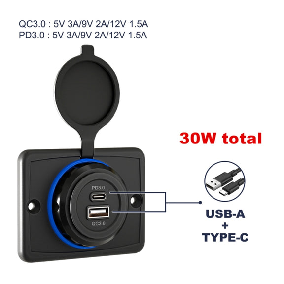 Car Ship Modified Water-resistant USB Socket Charger, Model: UCC-350 AC3.1A Total 3.1A 15.5W