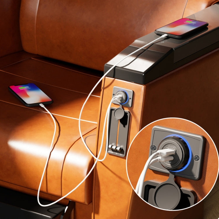 Car Ship Modified Water-resistant USB Socket Charger, Model: UCC-350 AC3.1A Total 3.1A 15.5W