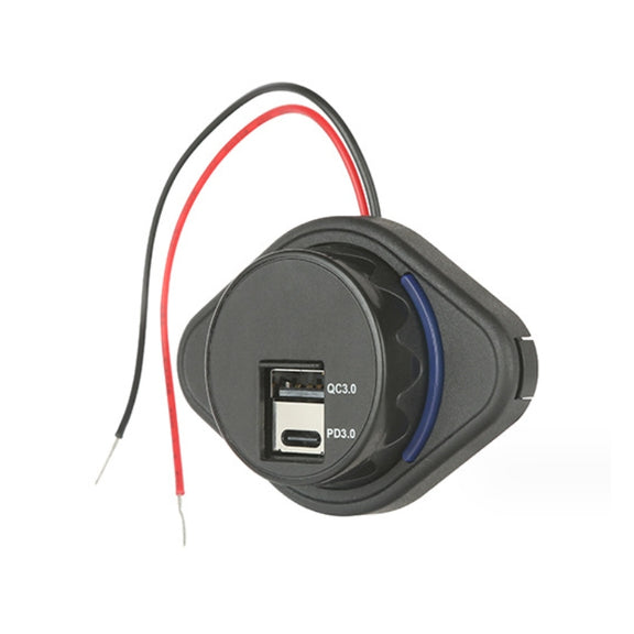 2 in 1 Car Modification Fast Charging USB-C Car Charger(UCC-320 QC3.0+PD)