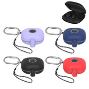 For Beats Fit Pro Switch Type Anti-fall Earphone Protective Case with Buckle Lanyard(Black)