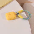 For AirPods 3 Dopamine Contrast Color Silicone Earphone Cover With Hand Strap(Yellow) - For AirPods 3 by PMC Jewellery | Online Shopping South Africa | PMC Jewellery | Buy Now Pay Later Mobicred