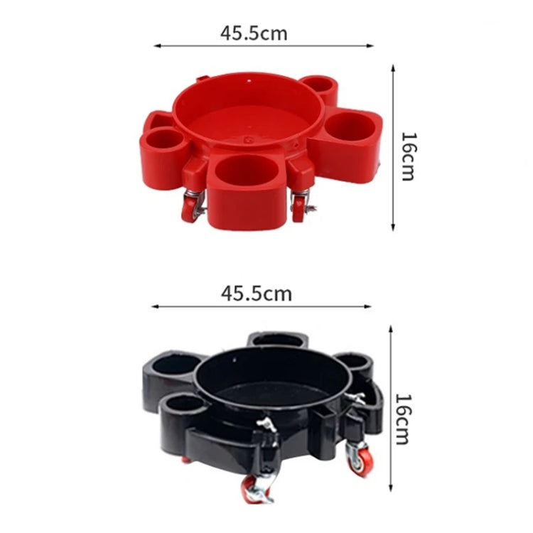 Multifunctional Cleaning Bucket Pulley Base Car Wash Mobile Stool(Black)