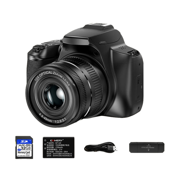 KOMERY W2 64MP 4K 3 Inch Screen 10X Optical Zoom+4X Digital Zoom Camera(Package One)