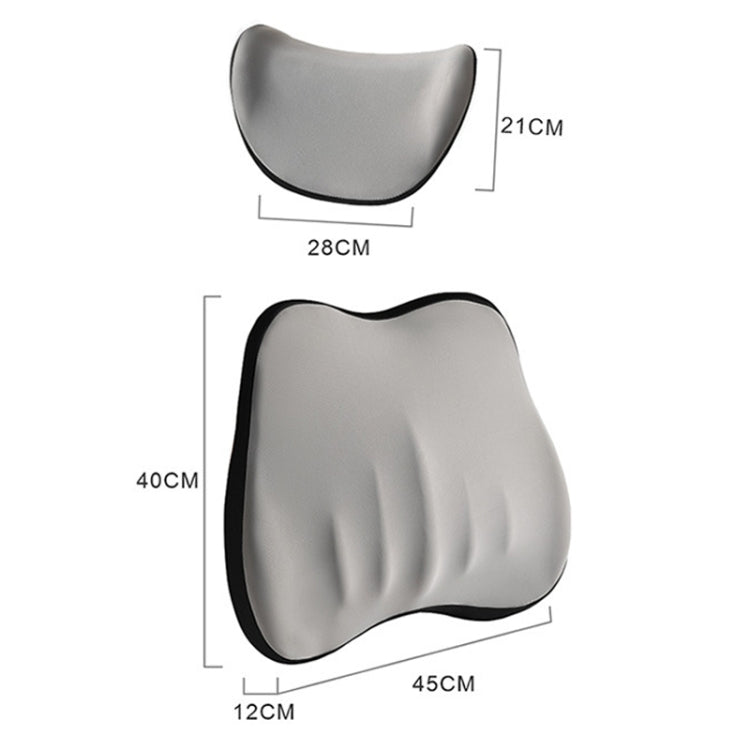 Car Memory Foam Neck Pillow Car Neck Rest Silk Pillow Car Seat Cervical Cushion, Style: Lumbar Pad Gray