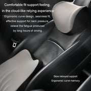 Car Memory Foam Neck Pillow Car Neck Rest Silk Pillow Car Seat Cervical Cushion, Style: Headrest Coffee