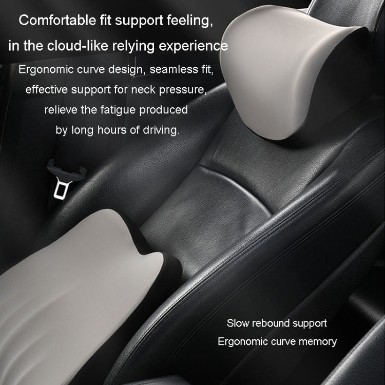 Car Memory Foam Neck Pillow Car Neck Rest Silk Pillow Car Seat Cervical Cushion, Style: Headrest Black