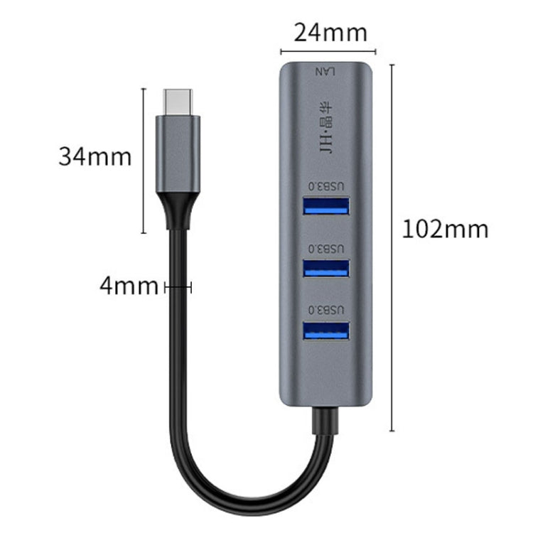 JINGHUA Gigabit LAN Converter For Computer External Driverless Network Card, Specification: USB3.0 Four Port