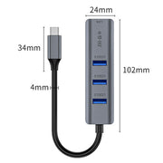 JINGHUA Gigabit LAN Converter For Computer External Driverless Network Card, Specification: USB3.0 Four Port