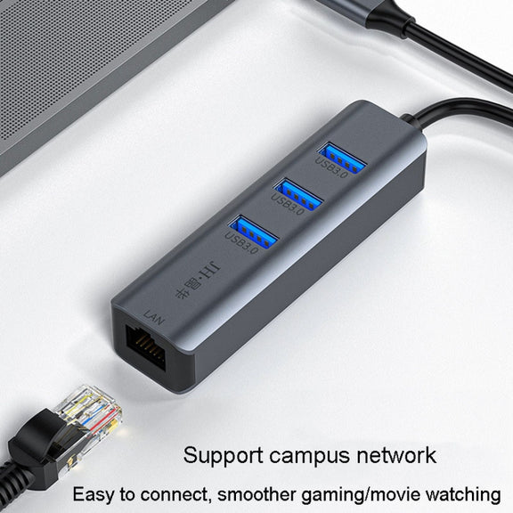 JINGHUA Gigabit LAN Converter For Computer External Driverless Network Card, Specification: USB3.0 Four Port